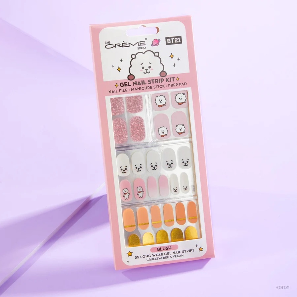 The Crème Shop | BT21: RJ Blush Gel Nail Strips (Set of 35)